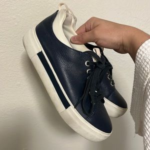 J/Slides Blue and White Sneakers